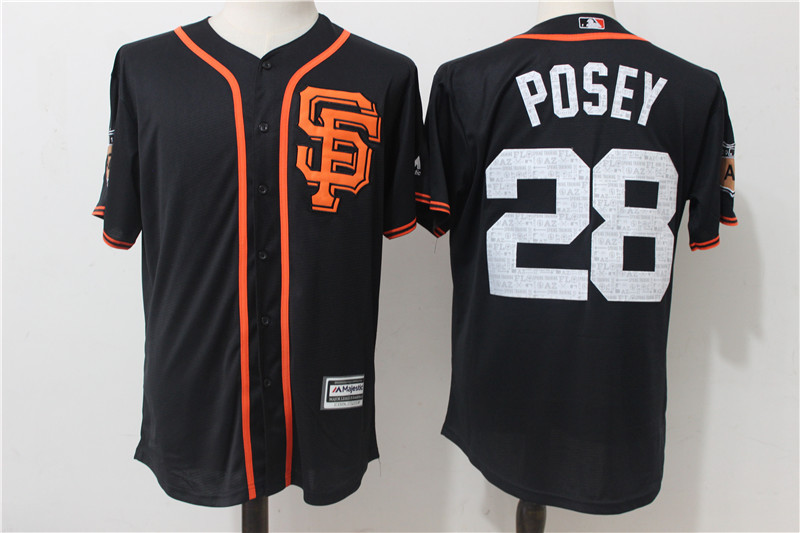 2017 MLB San Francisco Giants #28 Posey Black Fashion Edition Jerseys->san francisco giants->MLB Jersey